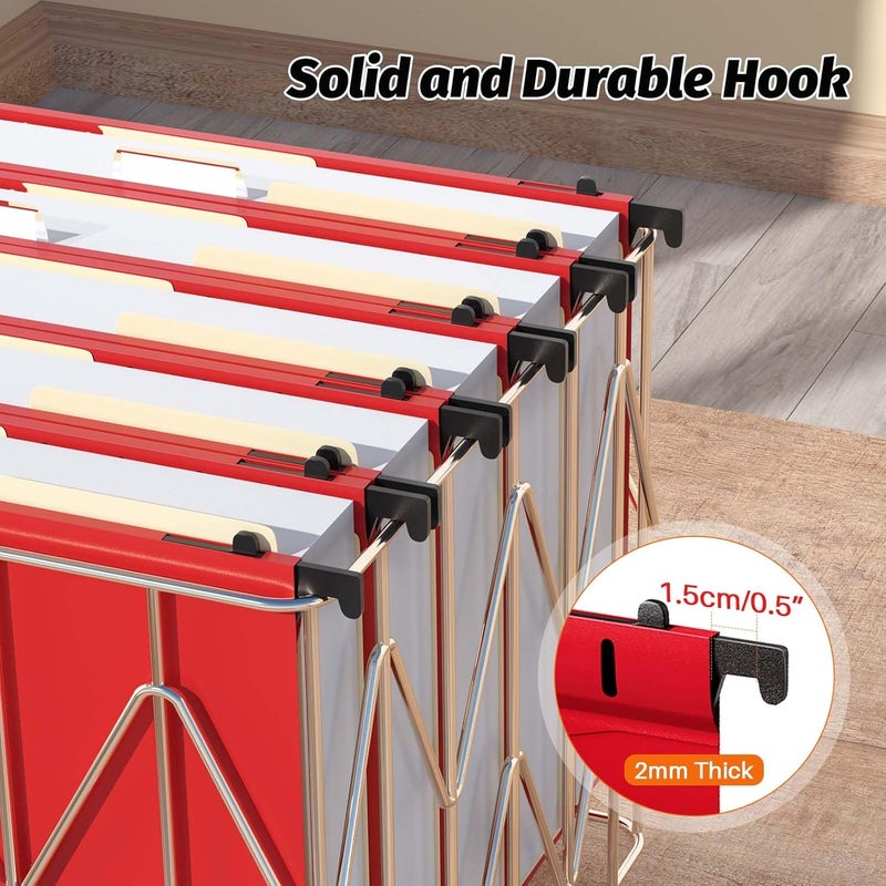 SHUTEX Extra Capacity Plastic Hanging File Folders,12 Pack Reinforced Hang Folders,Heavy Duty 2 Inch Expansion,Plastic Filing Cabinet Folders,Letter Size,for Bulk Files, Medical Charts,Red - Image 5